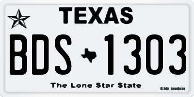 TX license plate BDS1303