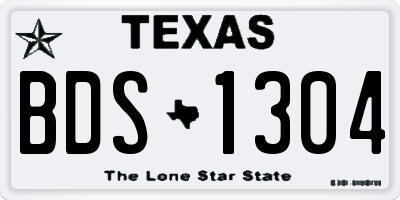 TX license plate BDS1304