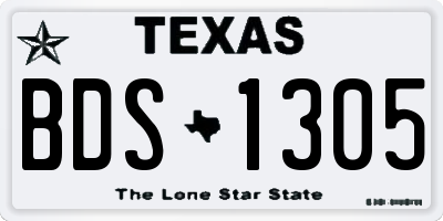 TX license plate BDS1305