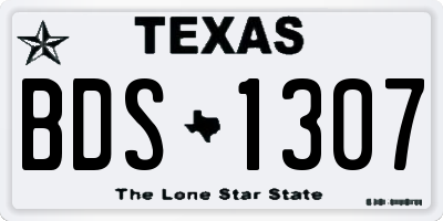 TX license plate BDS1307
