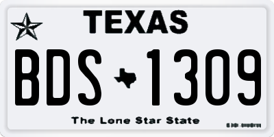 TX license plate BDS1309