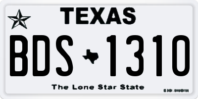 TX license plate BDS1310