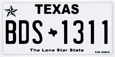 TX license plate BDS1311