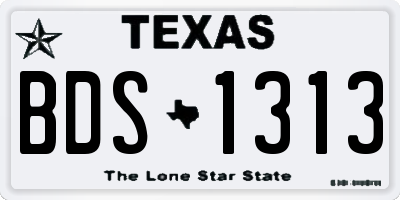 TX license plate BDS1313