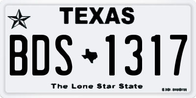TX license plate BDS1317