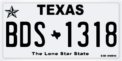 TX license plate BDS1318