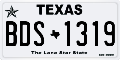 TX license plate BDS1319