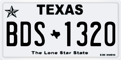 TX license plate BDS1320