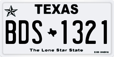TX license plate BDS1321