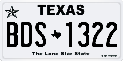 TX license plate BDS1322