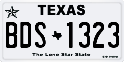 TX license plate BDS1323