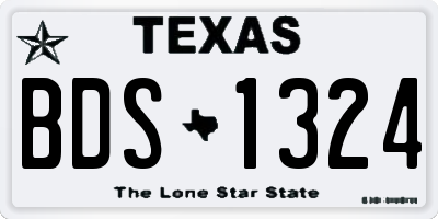 TX license plate BDS1324