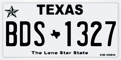 TX license plate BDS1327