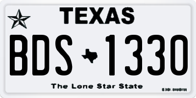 TX license plate BDS1330