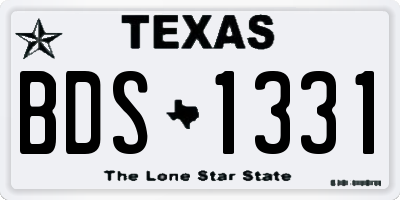 TX license plate BDS1331