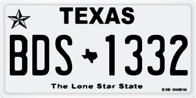 TX license plate BDS1332