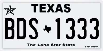 TX license plate BDS1333