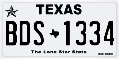 TX license plate BDS1334