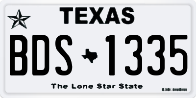 TX license plate BDS1335