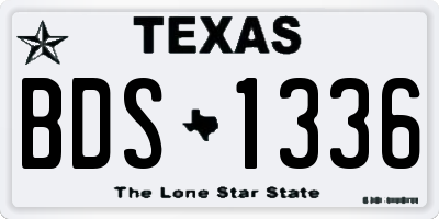 TX license plate BDS1336