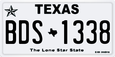 TX license plate BDS1338