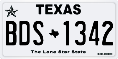TX license plate BDS1342