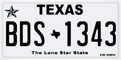 TX license plate BDS1343