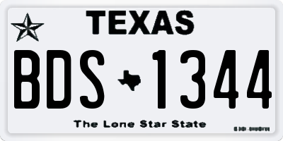 TX license plate BDS1344