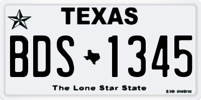 TX license plate BDS1345