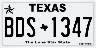 TX license plate BDS1347