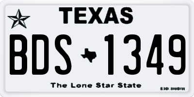 TX license plate BDS1349