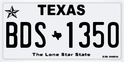 TX license plate BDS1350