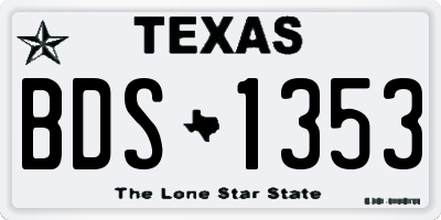 TX license plate BDS1353