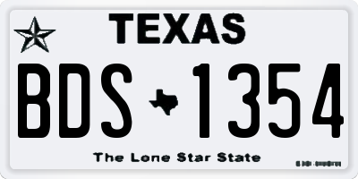 TX license plate BDS1354