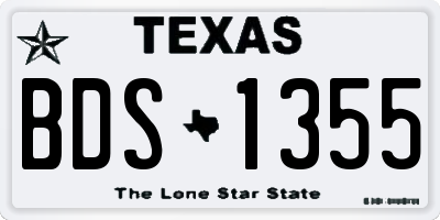TX license plate BDS1355
