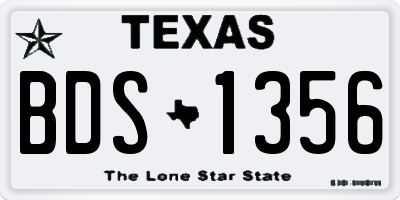 TX license plate BDS1356