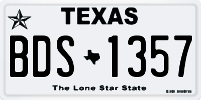 TX license plate BDS1357