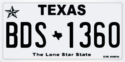 TX license plate BDS1360