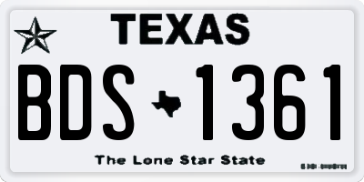 TX license plate BDS1361