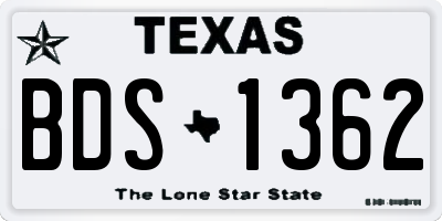 TX license plate BDS1362
