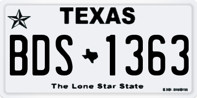TX license plate BDS1363