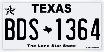 TX license plate BDS1364