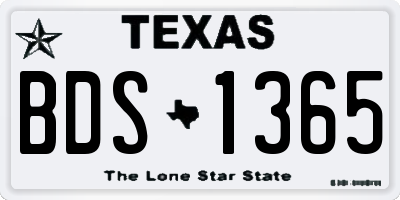 TX license plate BDS1365