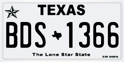 TX license plate BDS1366
