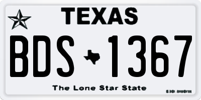 TX license plate BDS1367