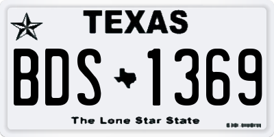 TX license plate BDS1369