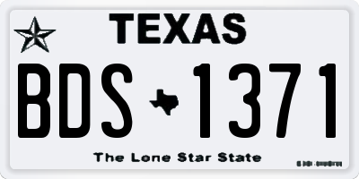 TX license plate BDS1371