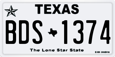 TX license plate BDS1374