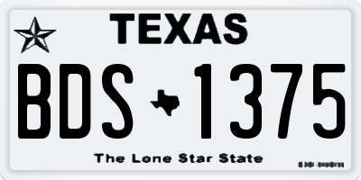 TX license plate BDS1375
