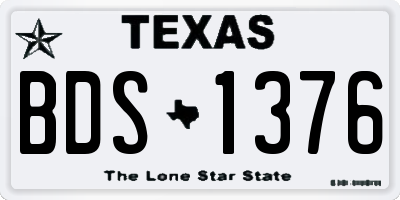 TX license plate BDS1376